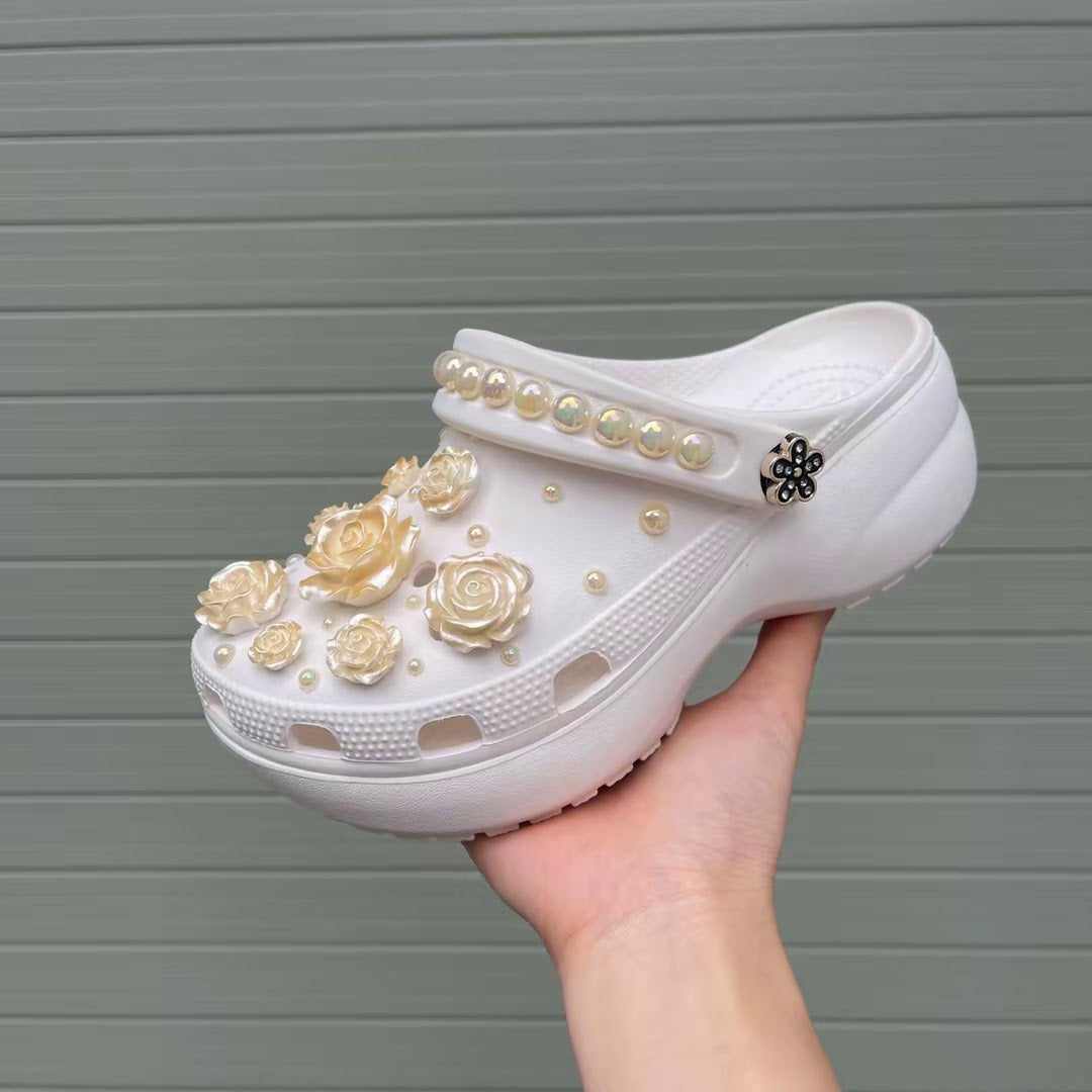 Women’s Luxury Pearl Floral Clogs