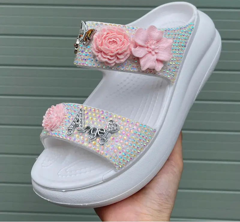 Women's Comfortable Two-Strap Sandals With Flower Charms