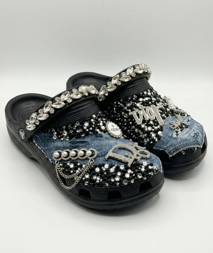 Custom Dior Diamond Edge Denim Clogs