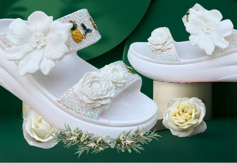 Women's Comfortable Two-Strap Sandals With Flower Charms