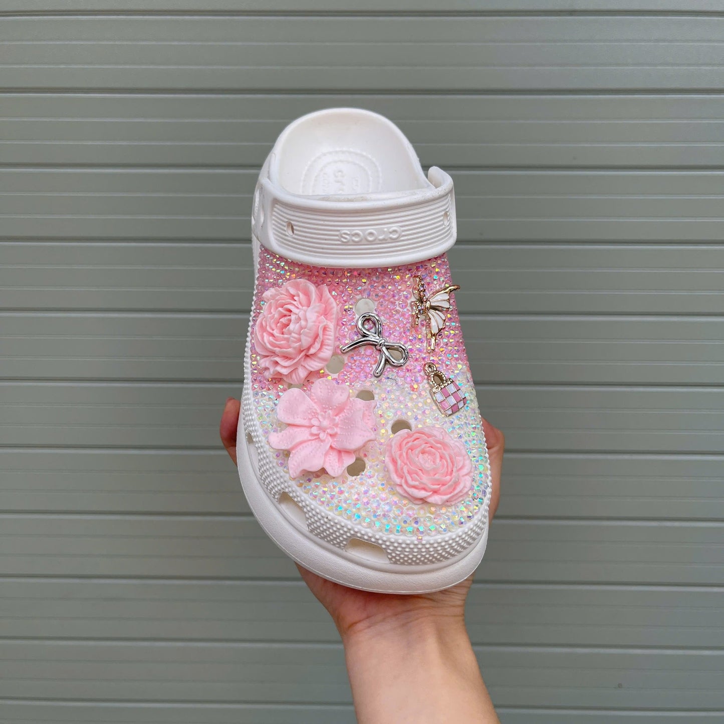 Women’s Bling & Bauhinia Flowers Charm Clogs