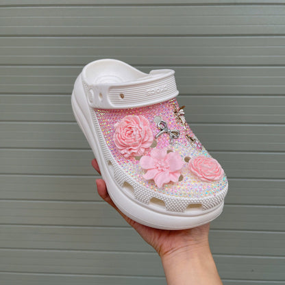 Women’s Bling & Bauhinia Flowers Charm Clogs