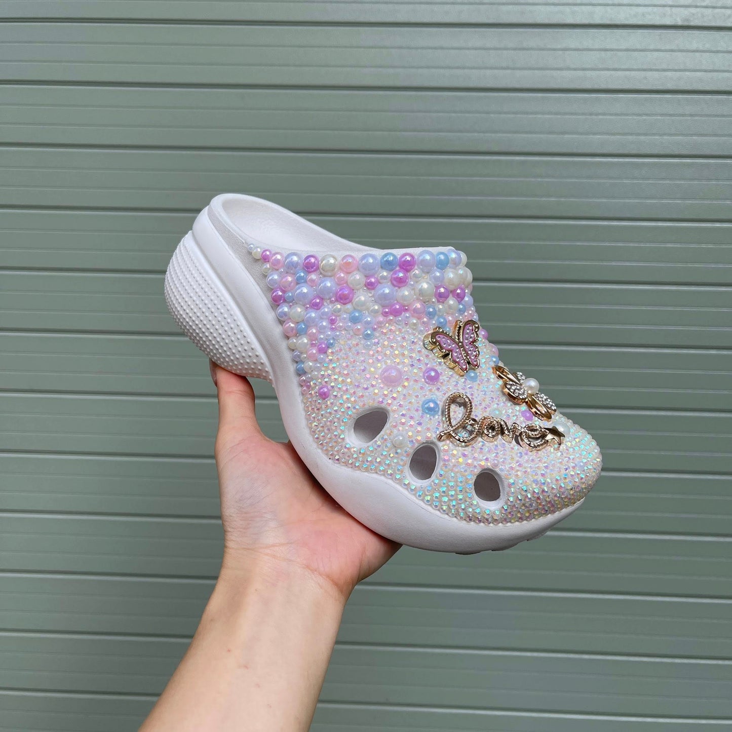 Women's Simple and Lightweight With Pearl Charm Clogs