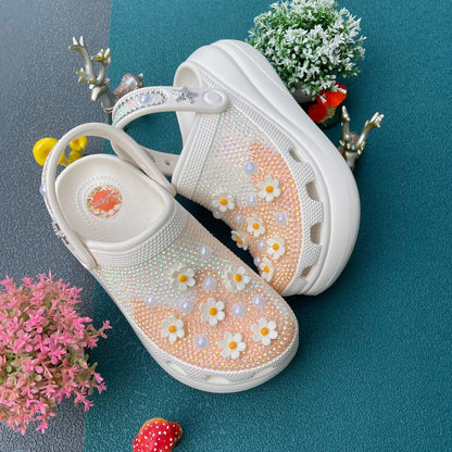 Women’s Bling & Flowers Charm Basic Clogs