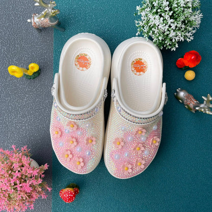 Women’s Bling & Flowers Charm Basic Clogs