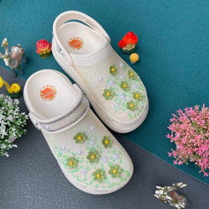 Women’s Bling & Flowers Charm Basic Clogs