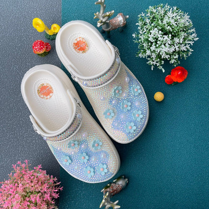 Women’s Bling & Flowers Charm Basic Clogs