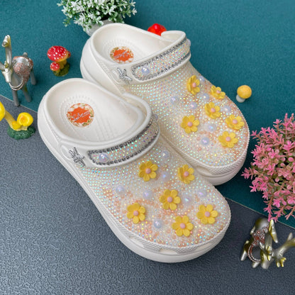 Women’s Bling & Flowers Charm Basic Clogs
