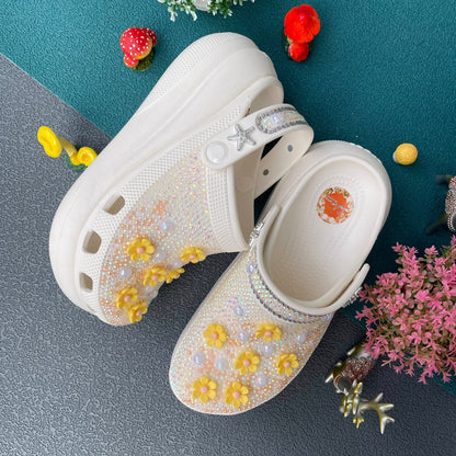 Women’s Bling & Flowers Charm Basic Clogs