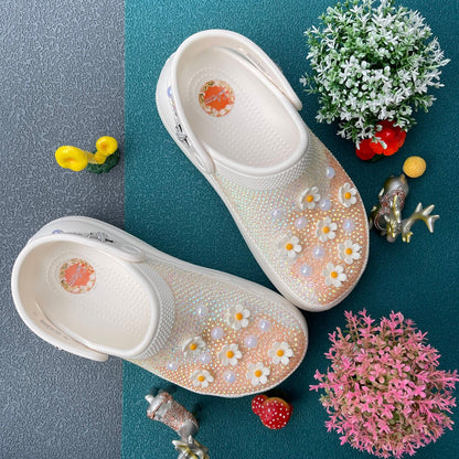 Women’s Bling & Flowers Charm Basic Clogs