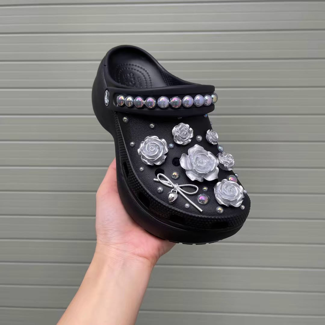 Women’s Luxury Pearl Floral Clogs