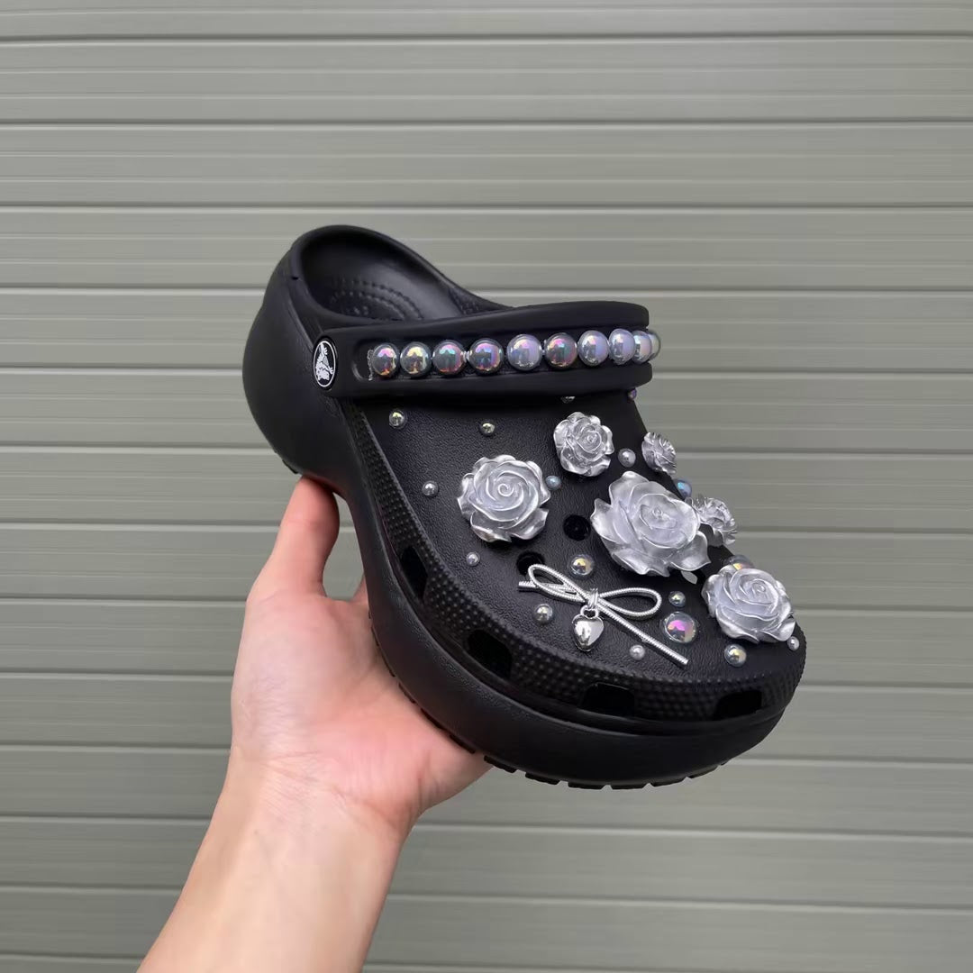 Women’s Luxury Pearl Floral Clogs