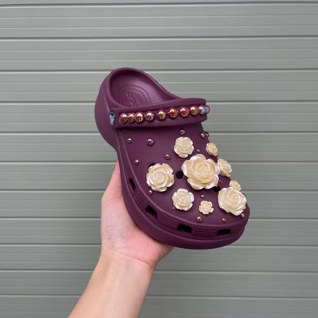 Women’s Luxury Pearl Floral Clogs