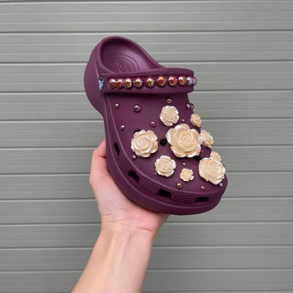 Women’s Luxury Pearl Floral Clogs