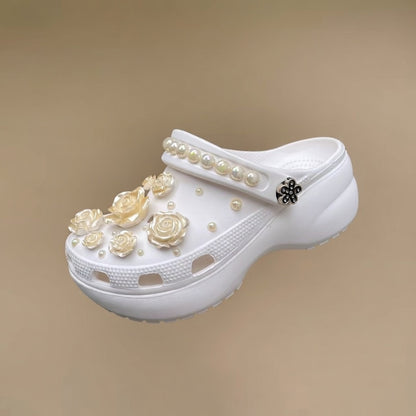 Women’s Luxury Pearl Floral Clogs