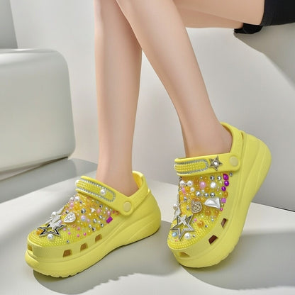 Women’s Bling & Bows Flowers Charm Clogs