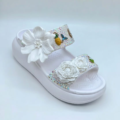 Women's Comfortable Two-Strap Sandals With Flower Charms