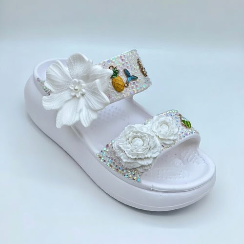 Women's Comfortable Two-Strap Sandals With Flower Charms