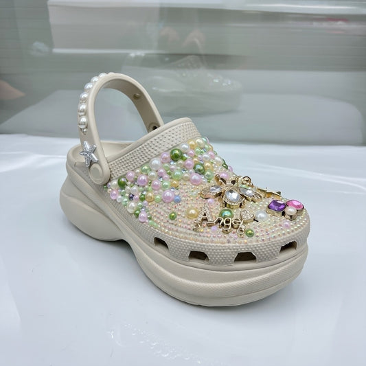 Women’s Angle Bling & Pearl Charm Clogs