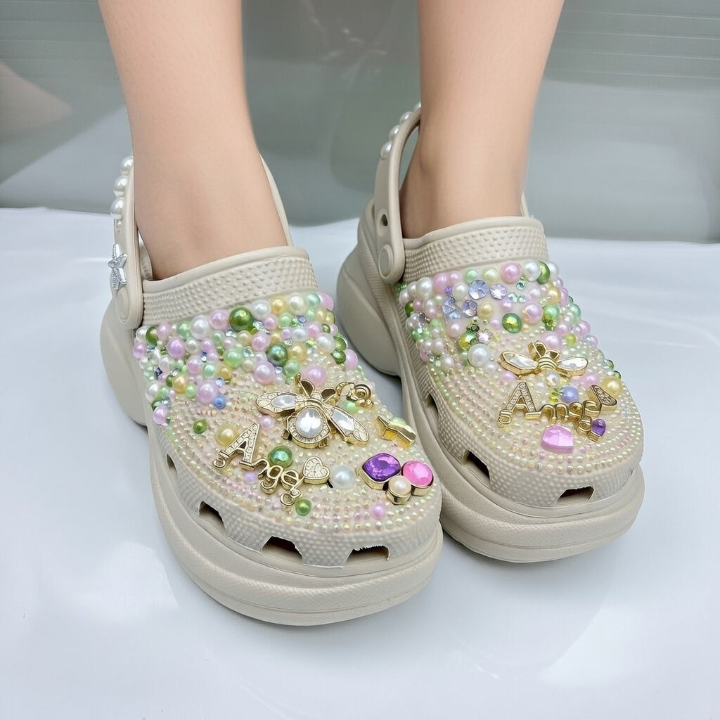 Women’s Angle Bling & Pearl Charm Clogs